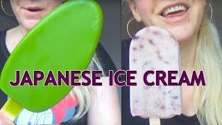 TASTING JAPANESE STRANGE ICE-CREAMS Calpis Adzuki Green tea