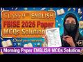 Class 9 English FBISE Solved Paper 2026 | Morning Shift MCQs Solution