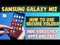 How to Use secure folder in samsung Galaxy M12| Hide Files in secure folder in Galaxy m12 latest