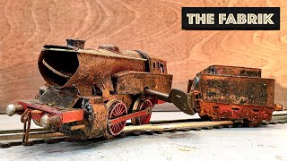 1945s abandoned train restoration  Antique rusty locomotive