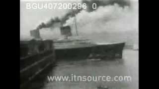 SS Normandie sails into New York after crossing Atlantic Ocean at record speed 13 Jun 1935