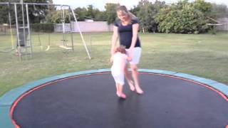 9 months pregnant on a trampoline