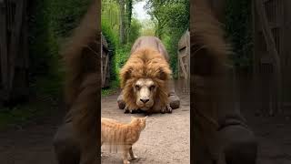 A Reação Deste Gato Ao Ver Um Leão É Incrível