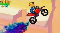 Мультик про мотоцикл для детей Прикольная гоночная игра Bike Race Выполняем различные сложные трюки