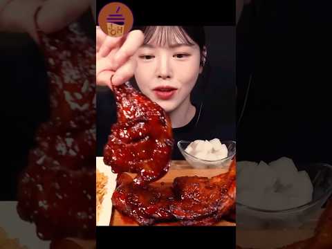 Mukbang Satisfying Big Bites Spicy BBQ Grilled Chicken Eat With Boki