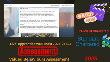 Standard Chartered Valued Behaviours Assessment 2025 | Live SJT Recording