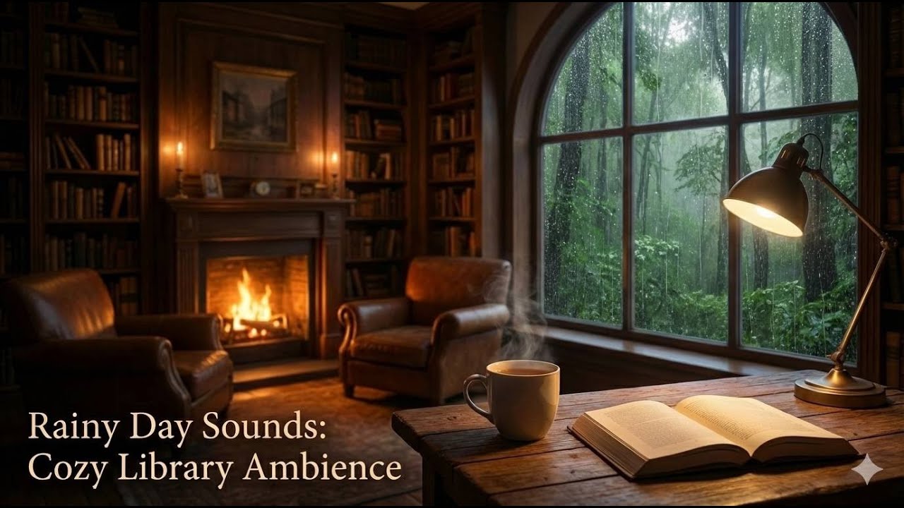 Rainy Day Sounds: Cozy Library Ambience