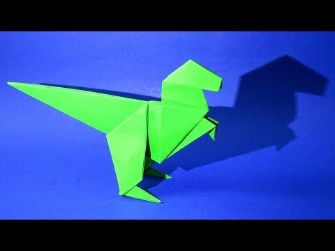 Динозавр оригами схема для детей