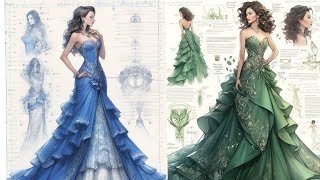 Fantasy frocks design | beautiful frocks design idea | fashion dress drowing