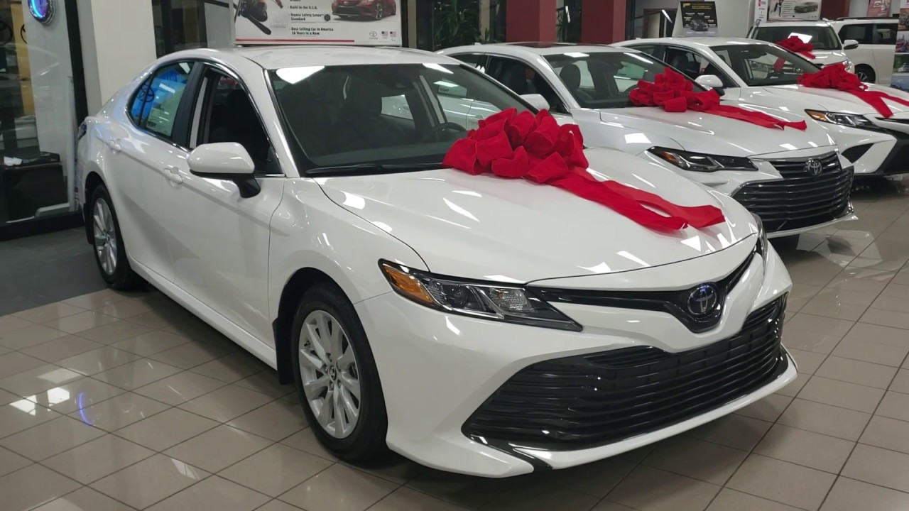 2019 Toyota Camry Le White Exterior Black Interior Combination