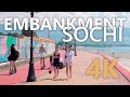 Sochi Embankment Walking Tour - Russia - 4K 60fps🎧- Sea Walk With Real Binaural 3D Ambient Sounds