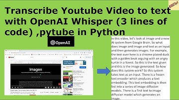 Transcribe Youtube Video to text with OpenAI Whisper  3 lines of code   in Python #nlp