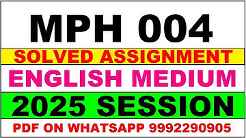 mph 4 solved assignment 2025 | mph 4 solved assignment in english 2025 | mph 4 2024-25