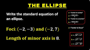 THE ELLIPSE || WRITING STANDARD EQUATION WITH GIVEN FOCI AND LENGTH MINOR AXIS || PRECALCULUS