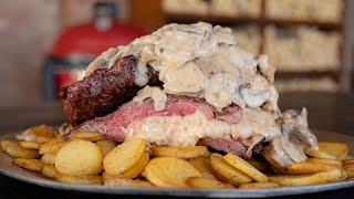 Eat this steak drenched in sauce ...