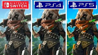 Biomutant Nintendo Switch vs PS5 vs PS4 Graphics Comparison