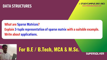 sparse matrices | 3-tuple representation | applications