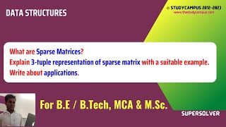 sparse matrices | 3-tuple representation | applications