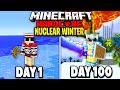 I Survived 100 Days in a Nuclear Winter on Minecraft.. Here's What Happened..