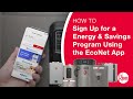 EcoNet: How to Sign Up for a Energy and Saving Program