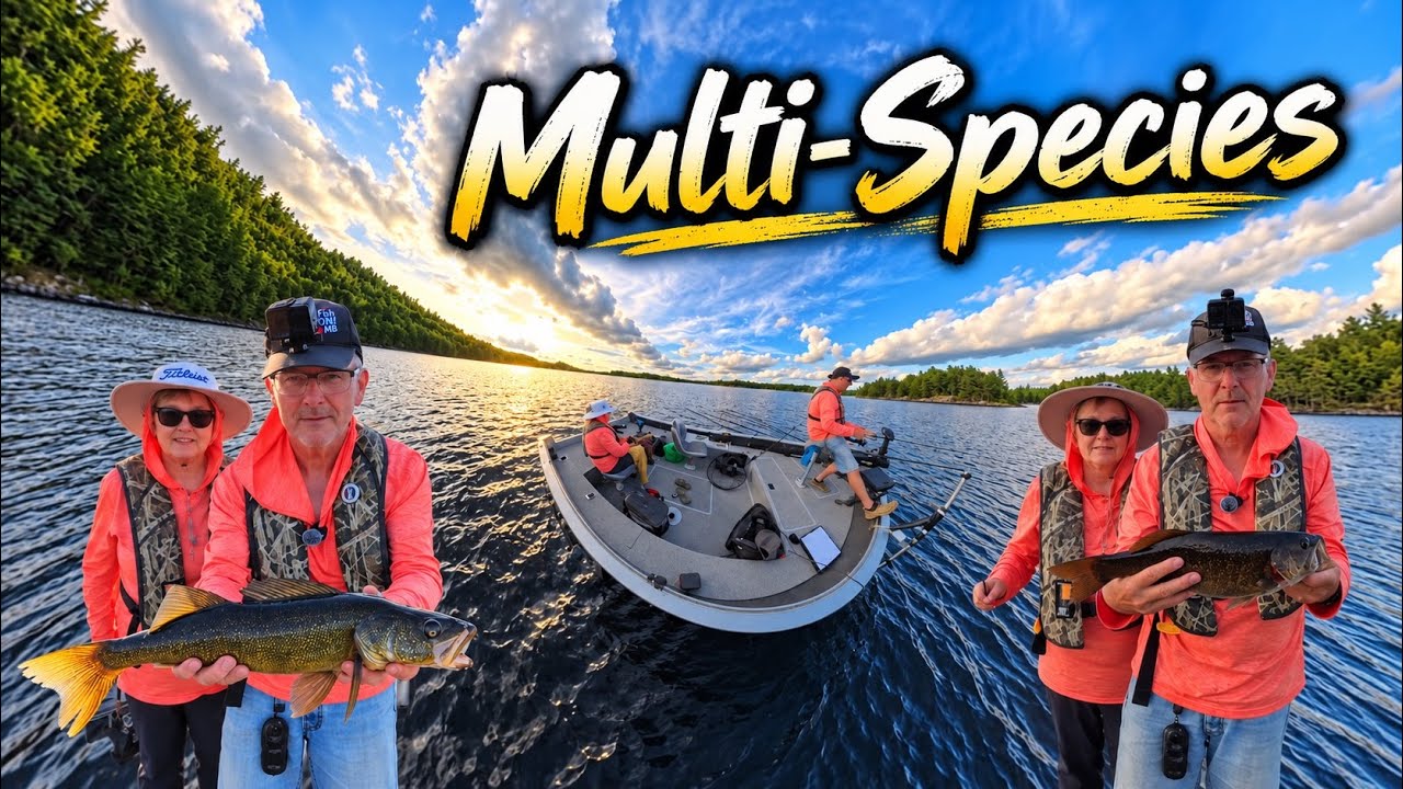 Multi-Species Fishing With My #1 Partner    #fishing #walleye #bass