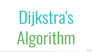 202  Intro to Dijkstra's and Prerequisites