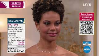 Colleen Lopez 0.50ctw Pav Diamond Cushion Stud Earrings screenshot 5
