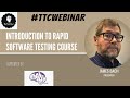 Introduction to Rapid Software Testing Course - James Bach
