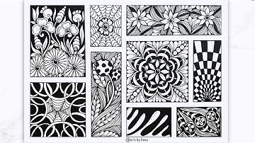 9 Zentangle Pattern For Beginners |9 Mandala Pattern | Zentangle patterns |Doodle Pattern