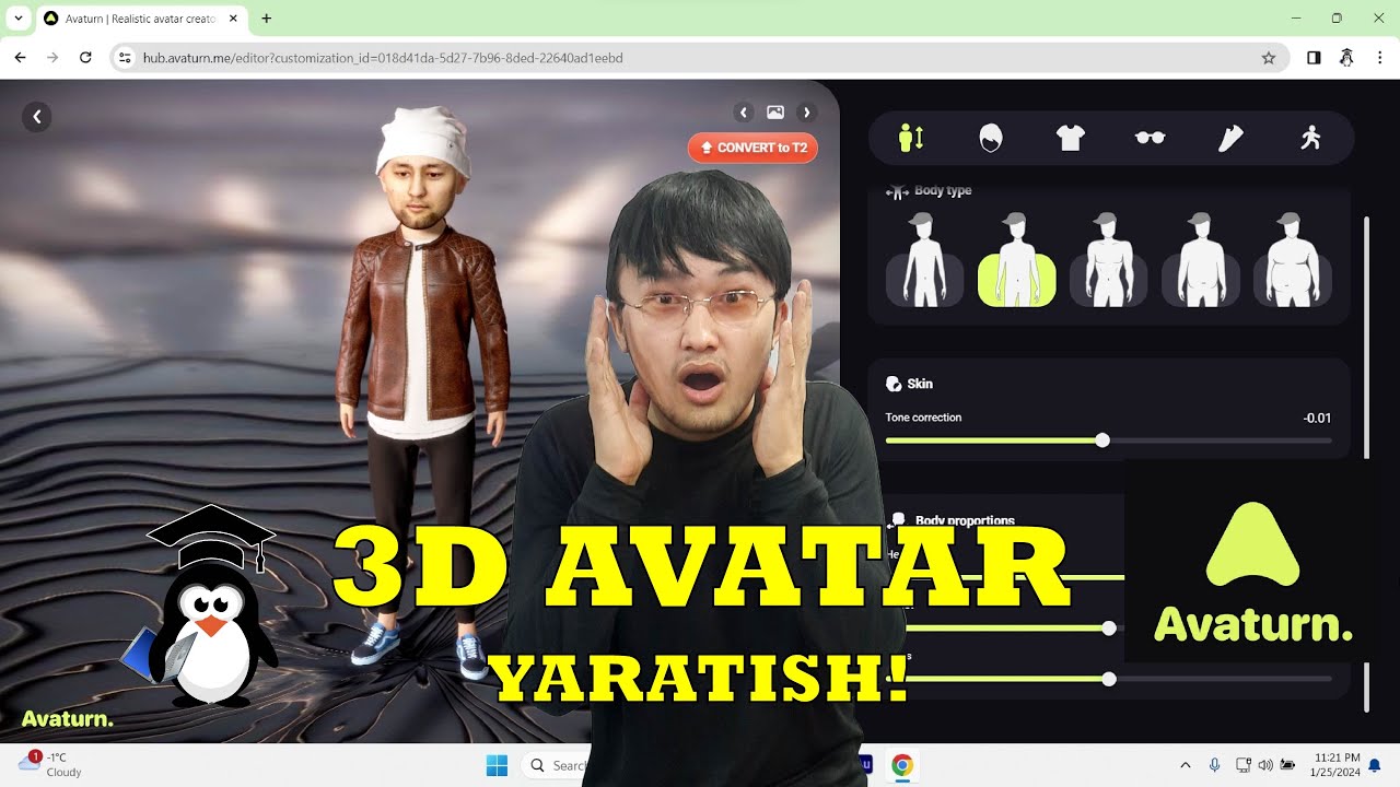 Unity Engine 3D Avatar yaratish Avaturn.me sayti orqali!