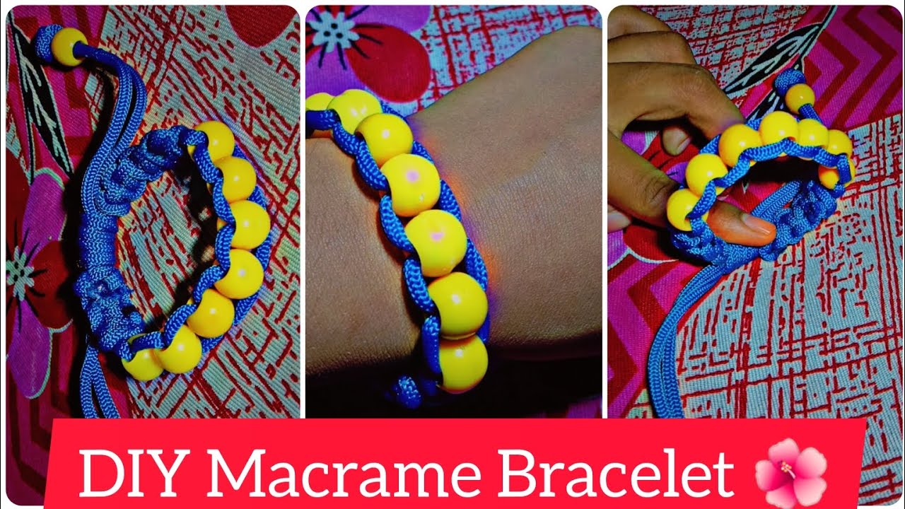How to make macrame bracelet with beads | Macrame bracelet tutorial ...