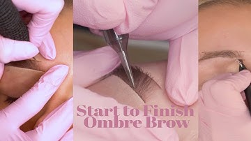 Long Video Close Up PMU | Pre Draw | Outline | Shading | Finished Powder Ombre Brows