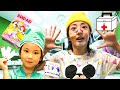 絆創膏でお医者さんごっこ ☆ Pretend doctor play ママがかんじゃさんで女の子がお医者さん♪【普段遊び】【教育】