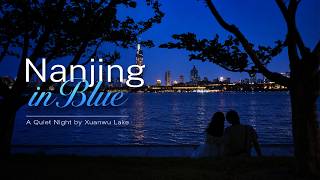 Nanjing in Blue A Quiet Night by Xuanwu Lake