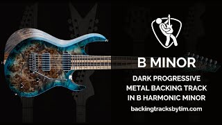 Dark Progressive Metal Backing Track in B Harmonic Minor | 130 BPM
