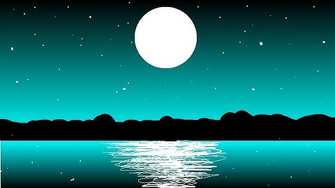 How to Draw Scenery of Moonlight Night by MS Paint, Beautifull Scenery Drawing