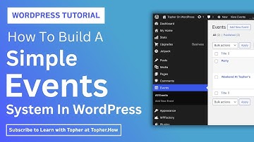 How to build a simple Events system in WordPress with almost no code!