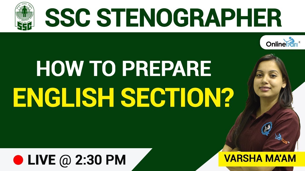 SSC Stenographer: How to Prepare English Section? - YouTube