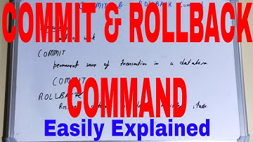 Commit and Rollback Command|difference between commit and rollback|what is commit and rollback