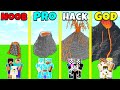 Minecraft Battle: NOOB vs PRO vs HACKER vs GOD: LAVA VOLCANO BASE HOUSE BUILD CHALLENGE / Animation