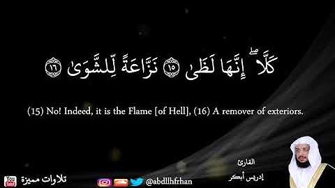 ﴿ إن الإنسان خلق هلوعا ﴾  تلاوة جميلة القارئ إدريس