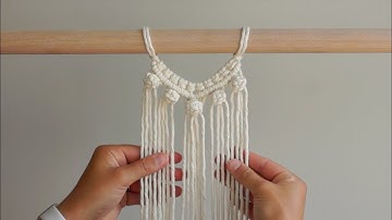 DIY Macramé Tutorial met dubbele halve steekknopen en bessenknopen! Halfcirkelpatroon