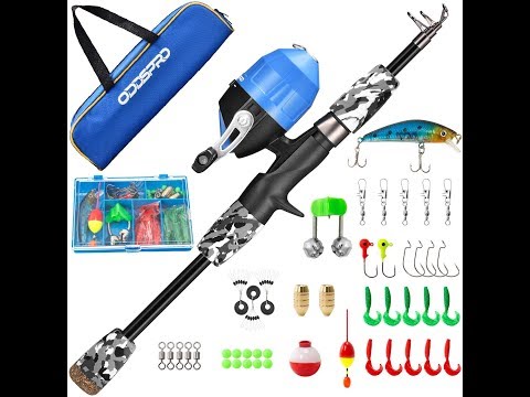 ODDSPRO Kids Fishing Pole, Portable Telescopic Fishing Rod and Reel Combo  Kit - w/ Spincast Fishing 