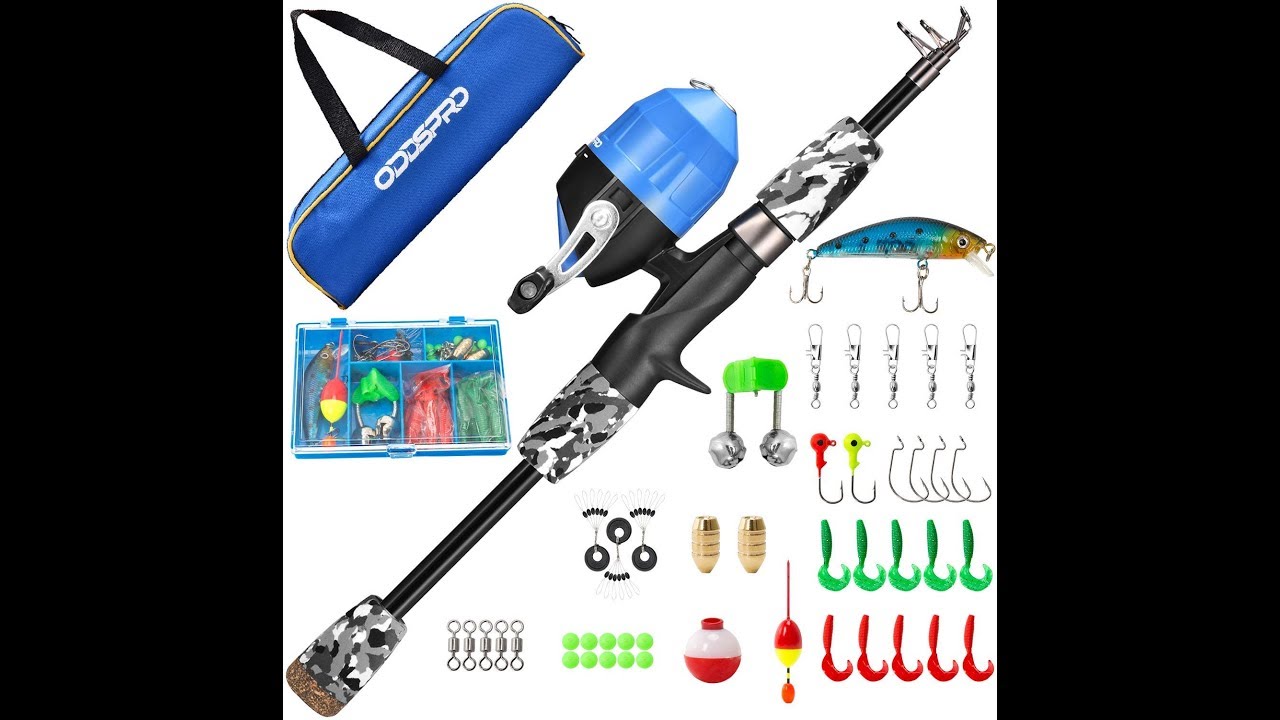 ODDSPRO Kids Fishing Pole, Portable Telescopic Fishing Rod and Reel Combo  Kit - w/ Spincast Fishing 