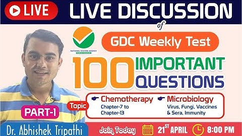 Part-1| Live Discussion on GDC Weekly Test questions(18th April 2021) with Explanations