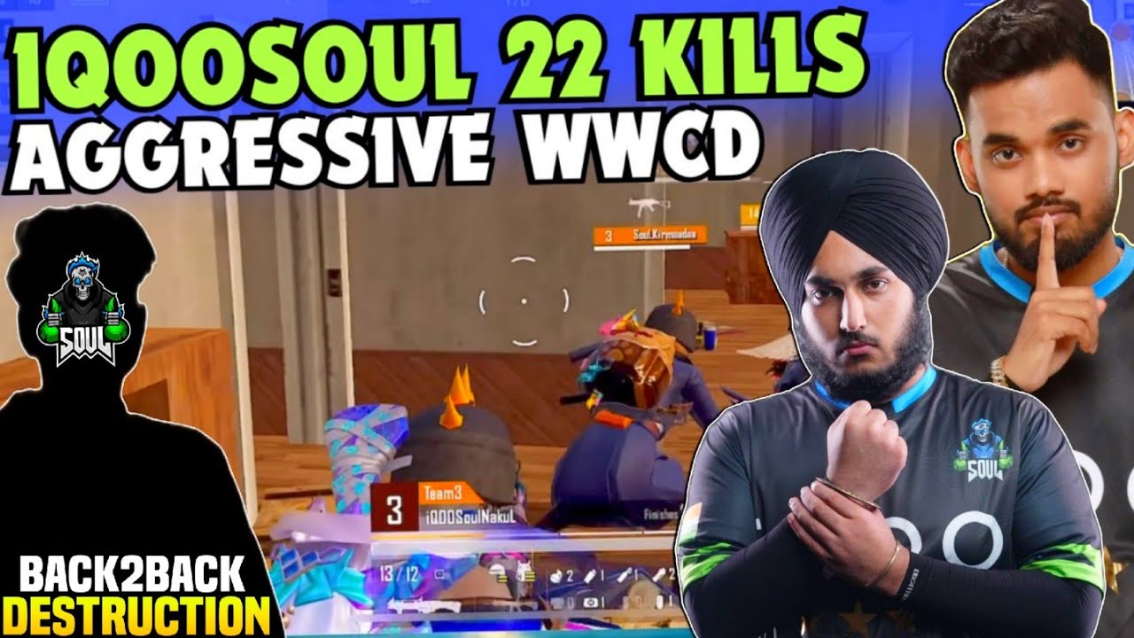 iQOOSouL 22 Finishes Aggressive WWCD Manya Solo 9 Kills 😳 SouL Tryout ...