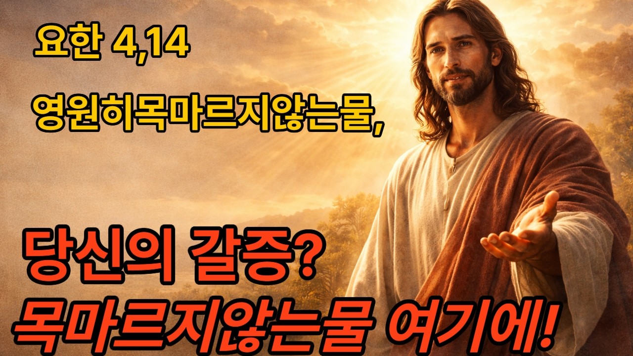 요한 4,14 영원히 목마르지 않을 물 ,Water That Will Never Leave You Thirsty (John 4:14) 성경 말씀 묵상과   말씀을 함께 나눕니다.
