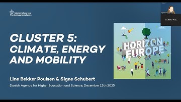 Webinar on the Work Programme 2026-27 for Cluster 5: Climate, energy and mobility