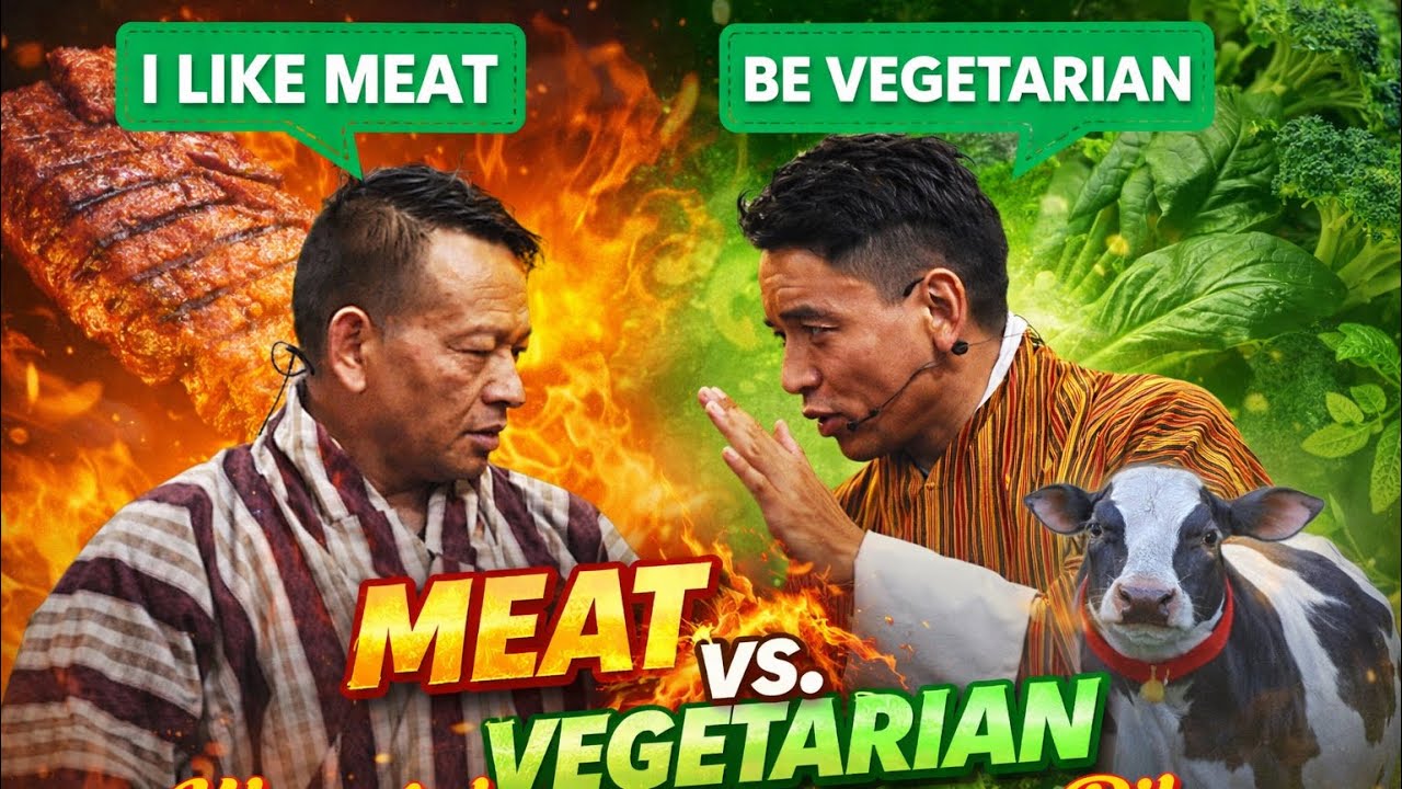 Khengtala and Pila Never-Ending Comedy | Be vegetarian#bhutan #comedy #viral #trending #trend 