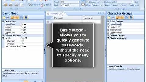 Password Generator by BinaryMark - Generation Modes